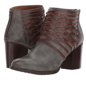 Eurosoft by Sofft gray and coffee brown round toe western boot size 6 NWOB